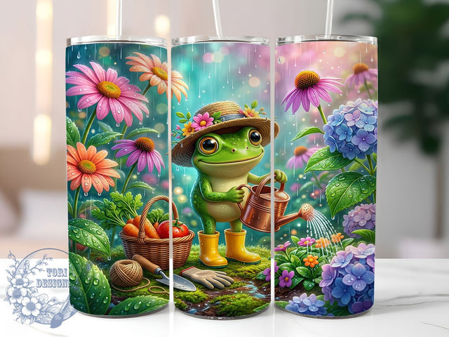 Frog Gardener Rain 20oz Tumbler, Frog Gardener, Gardener Rain, Rain Frog, Frog Tumbler, 20oz Tumbler, Cute Frog, Tumbler Wrap Sublimation ToriDesigns 