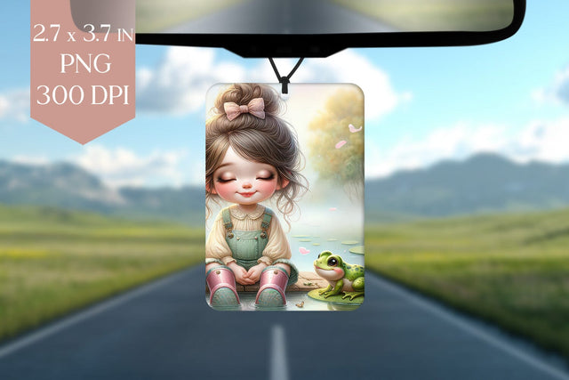 Frog & Girl Car Air Freshener PNG Sublimation BijouBay 