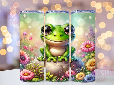 Frog Lover 20oz Tumbler Wrap Sublimation Design, Straight Tapered Tumbler Wrap, Frog Flower Tumbler Png, Instant Digital Download Sublimation SvggirlplusArt 