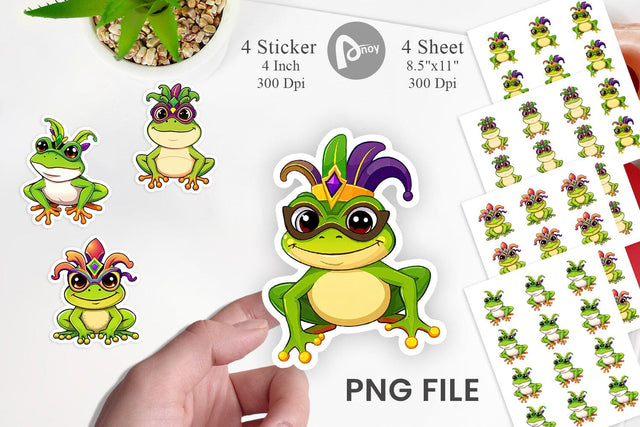 Frog Mardi Gras Vol 2 Sticker Sublimation artnoy 