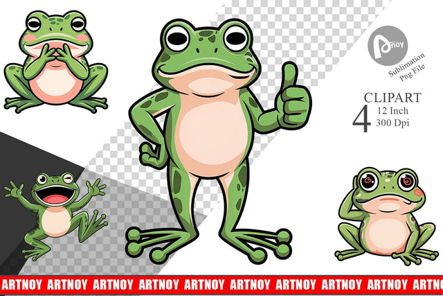 Frog Mood Clipart Sublimation artnoy 