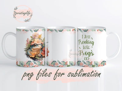 Frog Mug Wrap- Birthday Christmas Gifts For Frog Lovers - Frog PNG Sublimation PrintingLife 