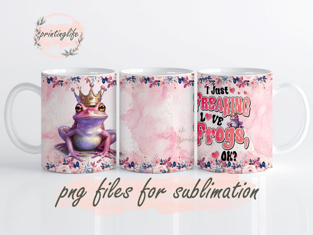 Frog Mug Wrap Design, Instant Digital Design Download Mug Wrap Design, Mug Design PNG Sublimation PrintingLife 