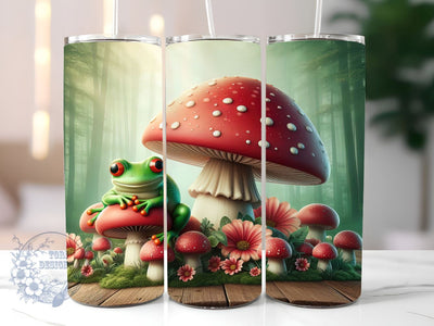 Frog Mushroom 20oz Skinny Tumbler, Frog Tumbler Png, Straight & Tapered Tumbler Wrap, Instant Digital Download Sublimation ToriDesigns 
