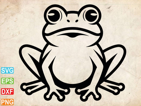 Frog Outline SVG, Frog Clipart, Frog Silhouettes Cut Files SVG Creativeart88 