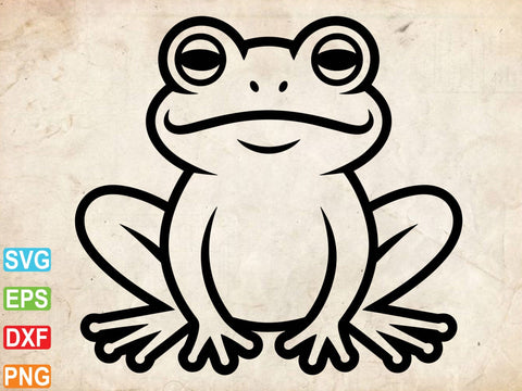 Frog Outline SVG, Frog Clipart, Frog Silhouettes Cut Files SVG Creativeart88 