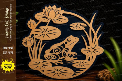 Frog Pond Nature Laser Cut Svg Design SVG Regulrcrative 