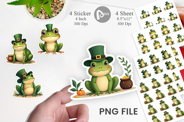 Frog St. Patrick Sticker Sublimation artnoy 