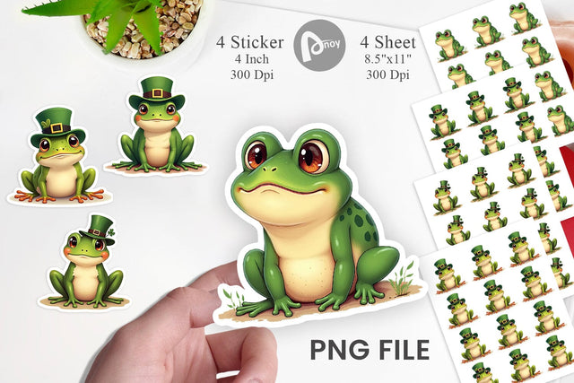 Frog St. Patrick Sticker Sublimation artnoy 