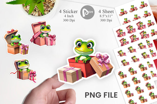 Frog Sticker Gift Sublimation artnoy 