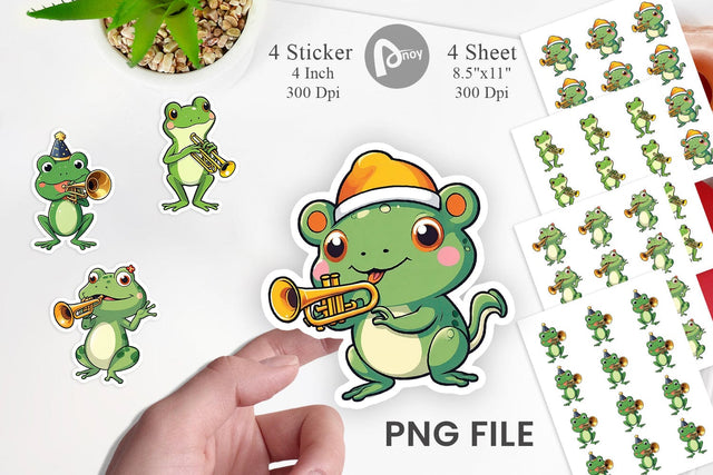 Frog Sticker New Year Sublimation artnoy 