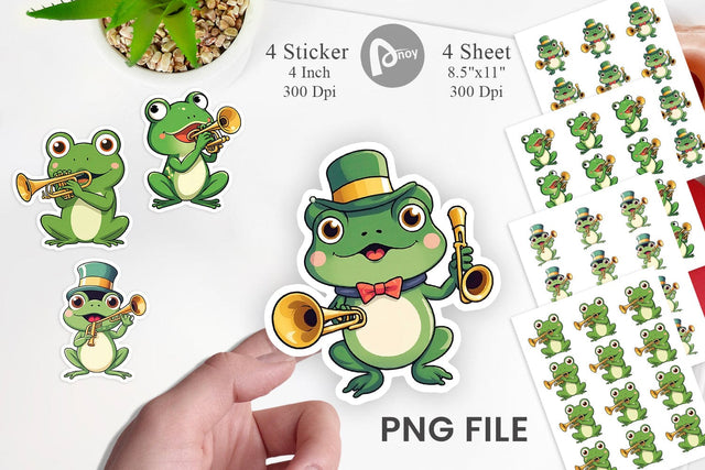 Frog Sticker New Year Sublimation artnoy 