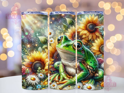 Frog Sunflower 20oz Tumbler Wrap Sublimation Design, Straight Tapered Tumbler Wrap, Frog Flower Tumbler Png, Instant Digital Download Sublimation SvggirlplusArt 