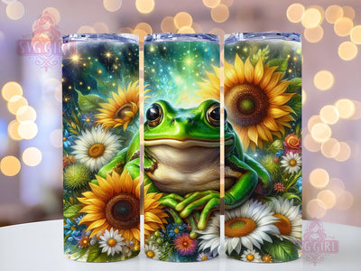 Frog Sunflower 20oz Tumbler Wrap Sublimation Design, Straight Tapered Tumbler Wrap, Frog Flower Tumbler Png, Instant Digital Download Sublimation SvggirlplusArt 