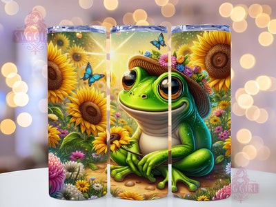 Frog Sunflower 20oz Tumbler Wrap Sublimation Design, Straight Tapered Tumbler Wrap, Frog Flower Tumbler Png, Instant Digital Download Sublimation SvggirlplusArt 
