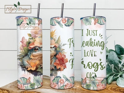 Frog Tumbler Cup Gifts For Women - Birthday Christmas Gifts For Frog Lovers - Frog Skinny Tumbler Wrap, 20oz Tumbler Sublimation Design Sublimation iStyleDesign 