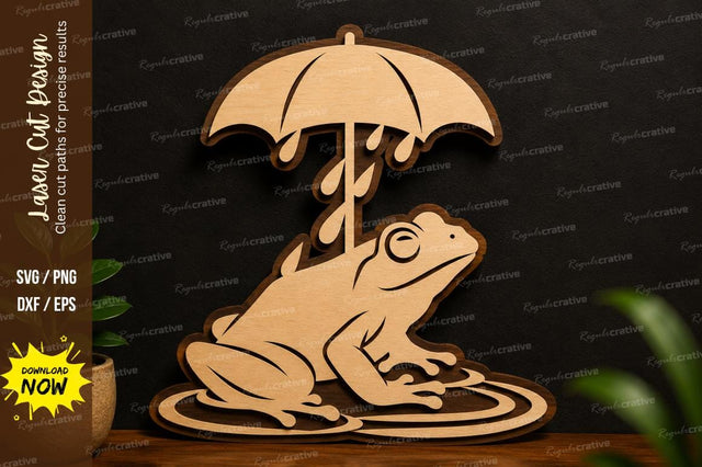 Frog Umbrella Laser Cut SVG Design SVG Regulrcrative 