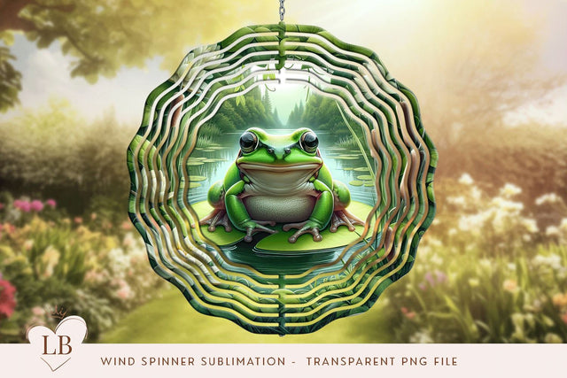 Frog Wind Spinner Sublimation Design - 10 Inch Wind Spinner Sublimation BijouBay 