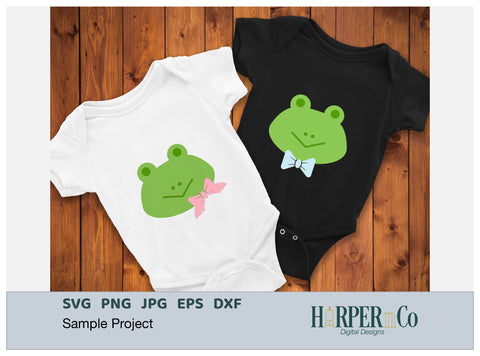 Frog with Bows and Flowers SVG PNG Cut EPS File SVG HarperNCo 