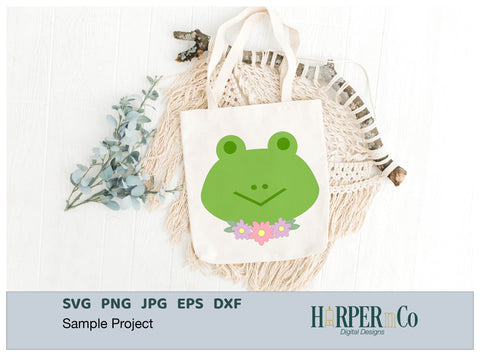 Frog with Bows and Flowers SVG PNG Cut EPS File SVG HarperNCo 