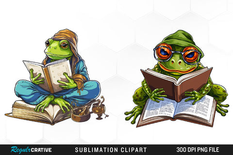 Frogs Watercolor Clipart Bundle Sublimation Regulrcrative 