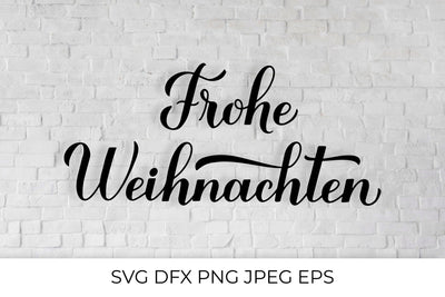 Frohe Weihnachten SVG calligraphy hand lettering. Merry Christmas in German SVG LaBelezoka 