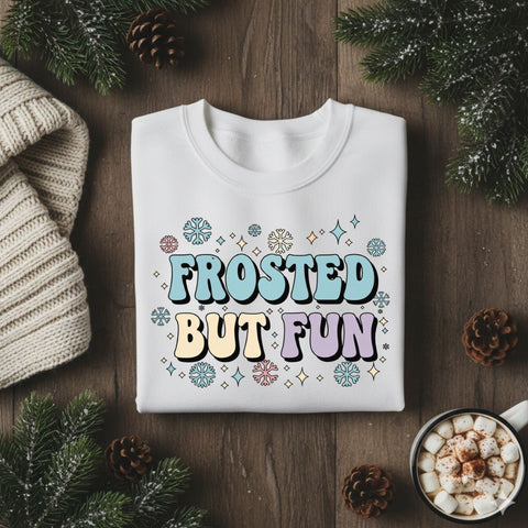 Frosted but Fun PNG, Winter Quote PNG, Funny Snow Sublimation Design, Cold Weather PNG, Cute Winter Clipart for Shirts, Mugs, Winter Png SVG TiffsCraftyCreations 