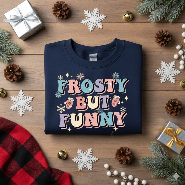 Frosty but Funny PNG, Winter Quote PNG, Funny Snow Day Sublimation Design, Cold Weather PNG, Cute Winter Clipart for Shirts, Mugs, Crafts SVG TiffsCraftyCreations 