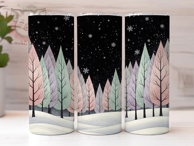 Frosty Christmas Forest Tumbler, Snowflake Winter Art, Forest Snowflake Tumbler, 20Oz Wrap Design, Winter Sublimation, Holiday Forest Theme, Frosty Christmas Pattern Sublimation Lara' s Designs 