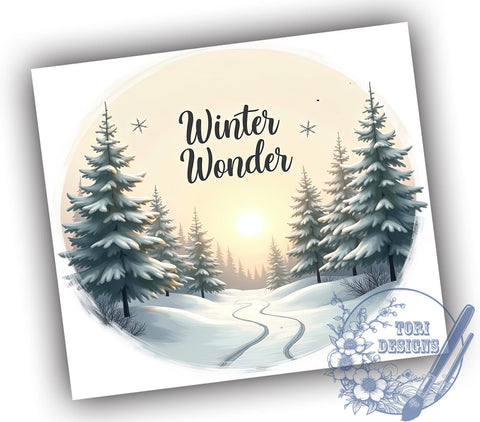 Frosty Forest Winter Wonderland 20oz Tumbler, Frosty Forest Design, Snow Scene Tumbler, Sublimation Tumbler, 20oz Tumbler, Holiday Drinkware, Winter Wonderland Gift Sublimation ToriDesigns 