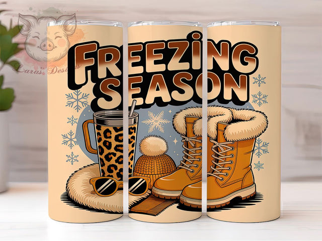 Frosty Freezing Winter Tumbler, Frosty Winter Design, Cold Season Tumbler, 20Oz Wrap Design, Winter Sublimation, Icy Snow Art, Chilly Winter Theme Sublimation Lara' s Designs 