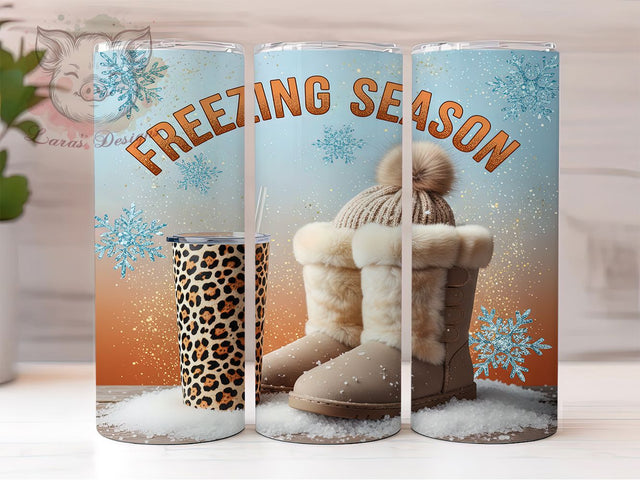 Frosty Freezing Winter Tumbler, Frosty Winter Design, Cold Season Tumbler, 20Oz Wrap Design, Winter Sublimation, Icy Snow Art, Chilly Winter Theme Sublimation Lara' s Designs 