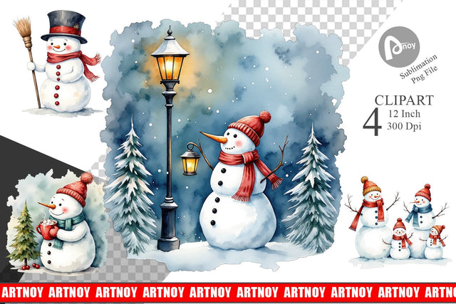 Frosty Friends Clipart Sublimation artnoy 