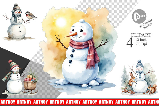 Frosty Friends Clipart Sublimation artnoy 