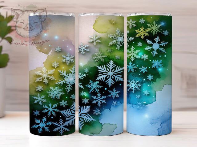 Frosty Snowflake Pattern Tumbler, Winter Snowflake Design, Frosty Pattern Tumbler, 20Oz Wrap Design, Snowflake Sublimation, Icy Winter Art, Cold Season Theme Sublimation Lara' s Designs 