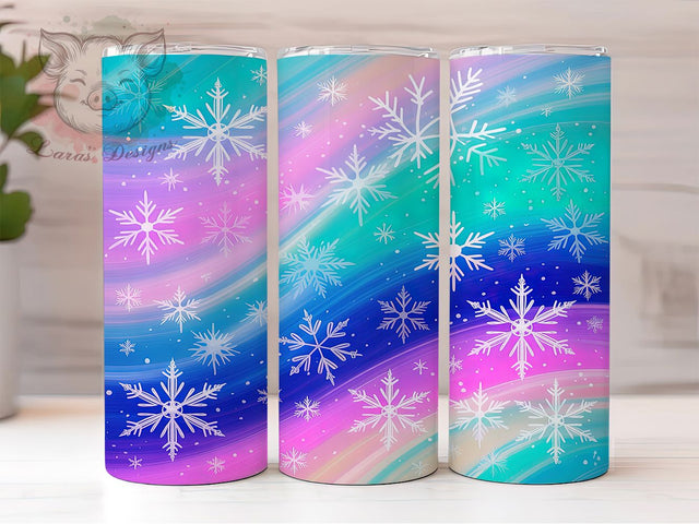 Frosty Snowflake Winter Tumbler, Snowflake Tumbler Art, Frosty Winter Pattern, 20Oz Wrap Design, Snowflake Sublimation, Icy Winter Theme, Cold Season Art Sublimation Lara' s Designs 