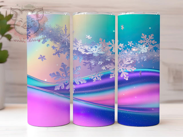Frosty Snowflake Winter Tumbler, Snowflake Tumbler Art, Frosty Winter Pattern, 20Oz Wrap Design, Snowflake Sublimation, Icy Winter Theme, Cold Season Art Sublimation Lara' s Designs 