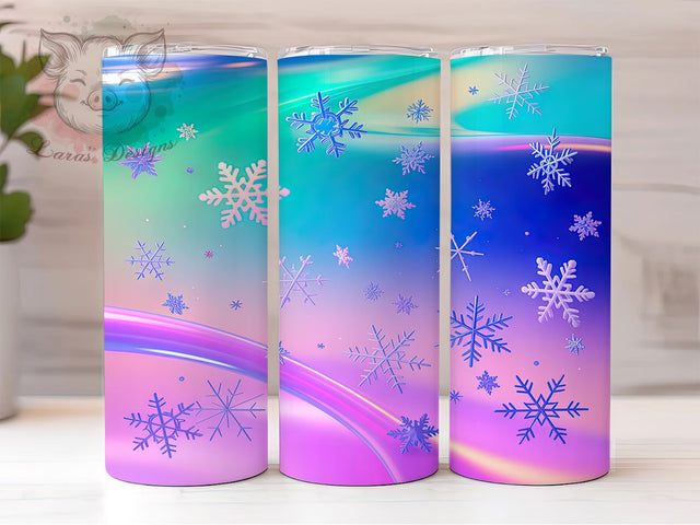 Frosty Snowflake Winter Tumbler, Snowflake Tumbler Art, Frosty Winter Pattern, 20Oz Wrap Design, Snowflake Sublimation, Icy Winter Theme, Cold Season Art Sublimation Lara' s Designs 