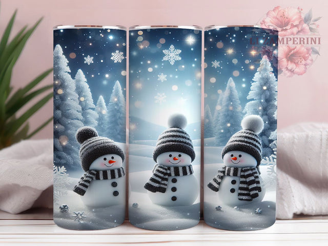Frosty Snowman Christmas Tumbler, Winter Snowflakes Wrap, 20Oz Skinny Tumbler, Festive Holiday Sublimation, Cute Snowman Design, Cozy Winter Tumbler, Frosty Christmas Wrap Sublimation Li Zamperini 