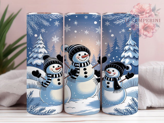 Frosty Snowman Christmas Tumbler, Winter Snowflakes Wrap, 20Oz Skinny Tumbler, Festive Holiday Sublimation, Cute Snowman Design, Cozy Winter Tumbler, Frosty Christmas Wrap Sublimation Li Zamperini 