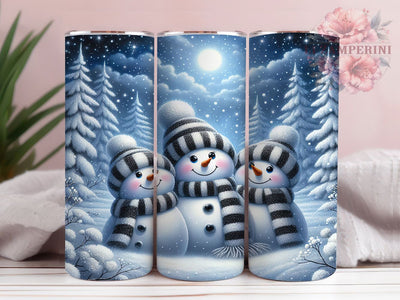 Frosty Snowman Christmas Tumbler, Winter Snowflakes Wrap, 20Oz Skinny Tumbler, Festive Holiday Sublimation, Cute Snowman Design, Cozy Winter Tumbler, Frosty Christmas Wrap Sublimation Li Zamperini 