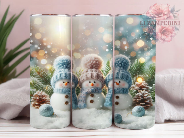 Frosty Snowman Winter Christmas Tumbler, Winter Snow Scene Wrap, 20Oz Skinny Tumbler, Holiday Sublimation Design, Frosty Christmas Tumbler, Cute Snowman Wrap, Cozy Winter Wonderland Tumbler Sublimation Li Zamperini 