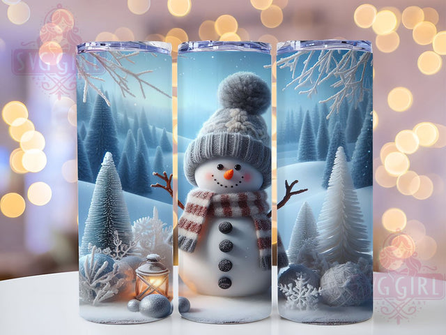 Frosty Snowman Winter Night Tumbler, Frosty Snowman Sublimation Design, Cozy Winter Art, 20oz Holiday Tumbler, Whimsical Snowman Mug, Stylish Winter Cup, Elegant Snow Night Wrap Sublimation SvggirlplusArt 