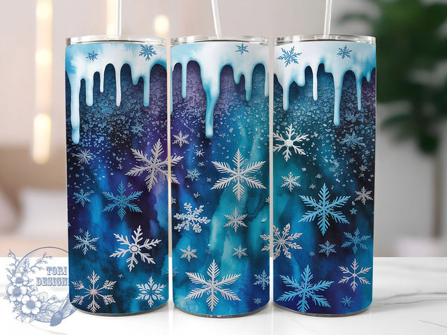 Frosty Winter Snowflake Tumbler, Frosty Holiday Wrap, 20oz Tumbler Sublimation, Cozy Winter Design, Festive Snowflake Sublimation, Icy Blue Tumbler, Seasonal Christmas Wrap Sublimation ToriDesigns 