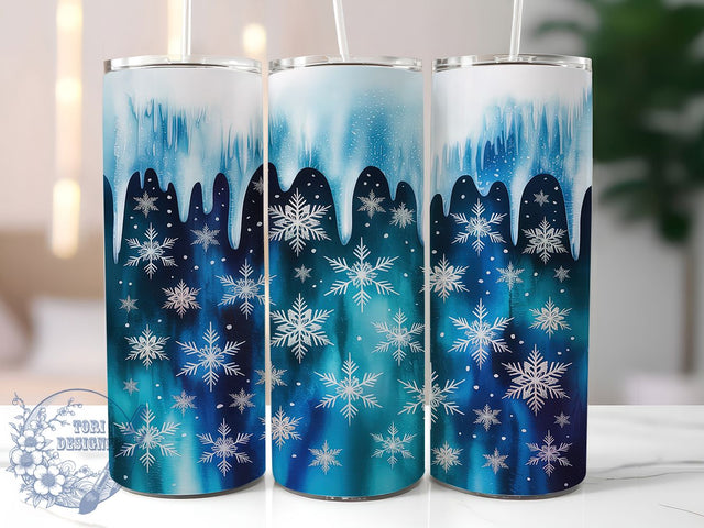 Frosty Winter Snowflake Tumbler, Frosty Holiday Wrap, 20oz Tumbler Sublimation, Cozy Winter Design, Festive Snowflake Sublimation, Icy Blue Tumbler, Seasonal Christmas Wrap Sublimation ToriDesigns 