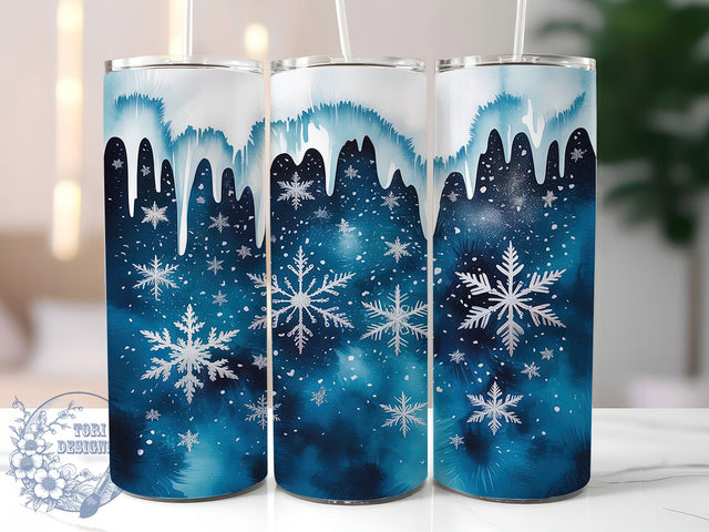 Frosty Winter Snowflake Tumbler, Frosty Holiday Wrap, 20oz Tumbler Sublimation, Cozy Winter Design, Festive Snowflake Sublimation, Icy Blue Tumbler, Seasonal Christmas Wrap Sublimation ToriDesigns 