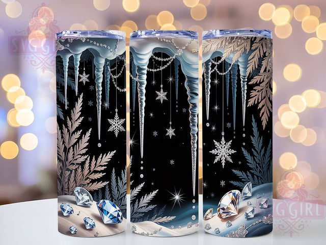 Frosty Winter Snowflake Tumbler, Frosty Snowflake Wrap, Cozy Winter Mug Design, Sublimation Wrap, Icy Drinkware, Winter Gift Idea, Sparkly Snowflake Cup Sublimation SvggirlplusArt 