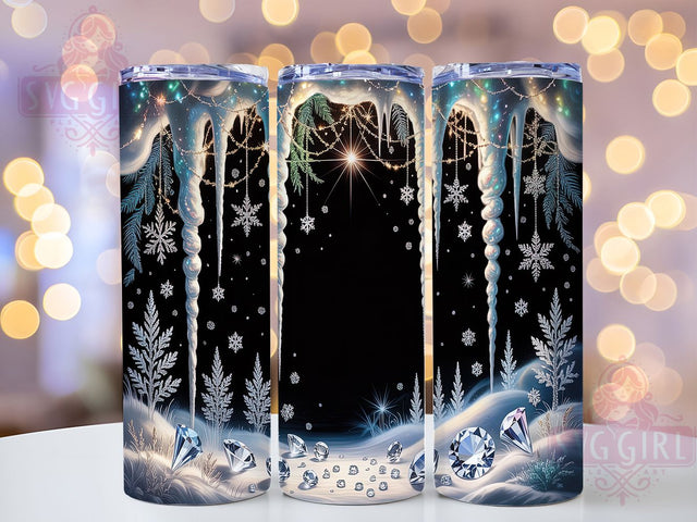 Frosty Winter Snowflake Tumbler, Frosty Snowflake Wrap, Cozy Winter Mug Design, Sublimation Wrap, Icy Drinkware, Winter Gift Idea, Sparkly Snowflake Cup Sublimation SvggirlplusArt 