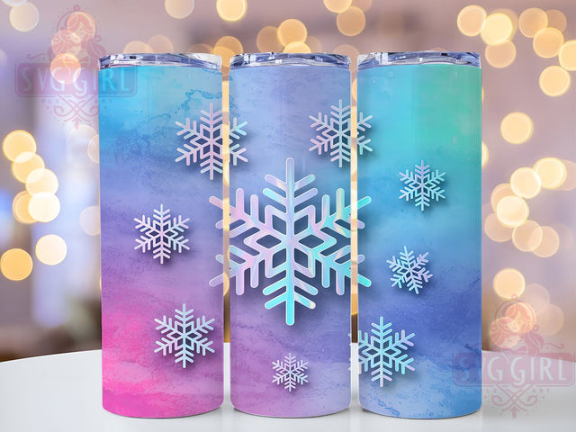 Frosty Winter Snowflake Tumbler, Snowflake Sublimation Design, Frosty Winter Art, 20oz Holiday Tumbler, Whimsical Snowflake Mug, Stylish Winter Cup, Elegant Snowflake Wrap Sublimation SvggirlplusArt 