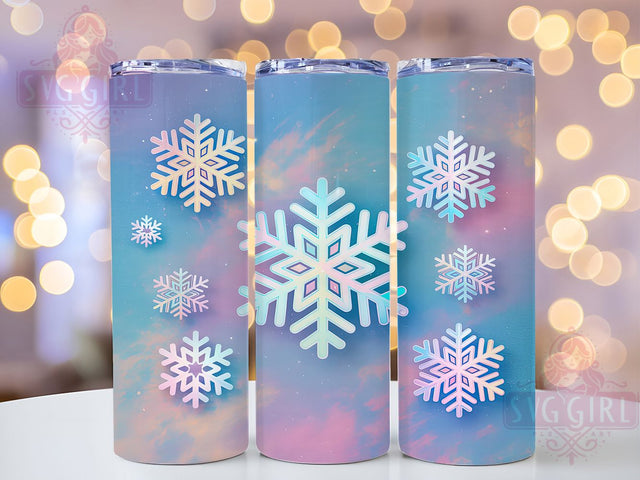 Frosty Winter Snowflake Tumbler, Snowflake Sublimation Design, Frosty Winter Art, 20oz Holiday Tumbler, Whimsical Snowflake Mug, Stylish Winter Cup, Elegant Snowflake Wrap Sublimation SvggirlplusArt 